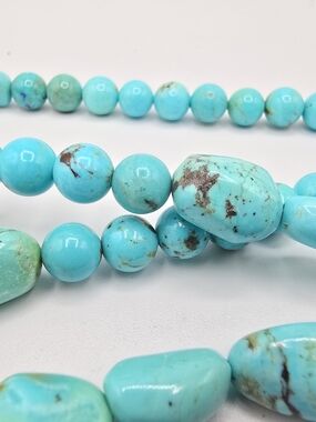 DRT Jay King Turquoise Mine Finds Beaded Necklace 925 Spacer Natural Matrix 39"